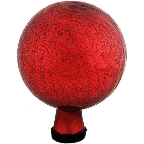 Oakestry Crackle Attractive Decorative Gazing Globe Hand-Blown Glass for Home Garden Lawn Outdoor Stylish Ball Home Decor and Yard Ornament Red 6-Inch