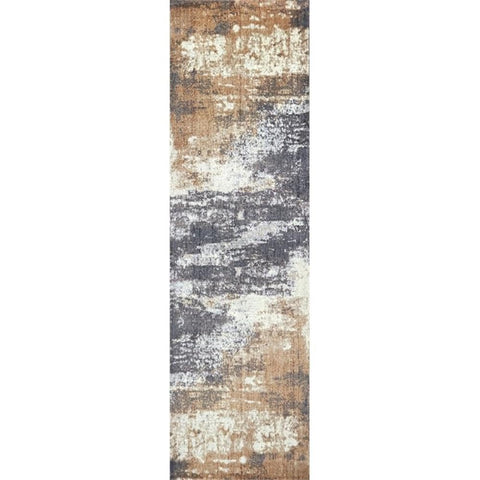 Rizzy Home Alora Decor Euphoria 2'6" x 8' Abstract Gray/Gray/Rust/Blue Hybrid Area Rug