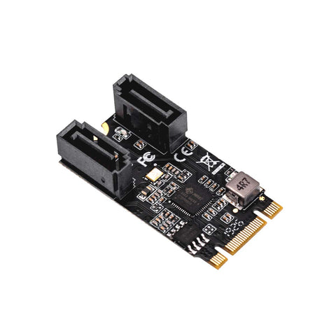 1-Lane M.2 PCI-Express 3.0 (B + M) Key Interface Adapter, Up to 2x SATA6G HDD/SSD, Support Port Multiplier, Support Hot Plug on SATA Port, JMicron JMB582 Chipset