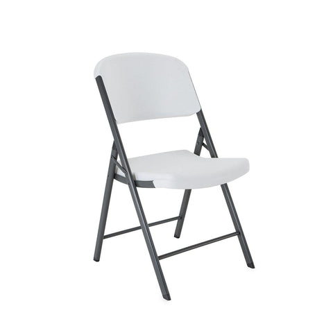 LIFETIME 42804 Commercial Grade Folding Chair, 4 Pack, White Granite