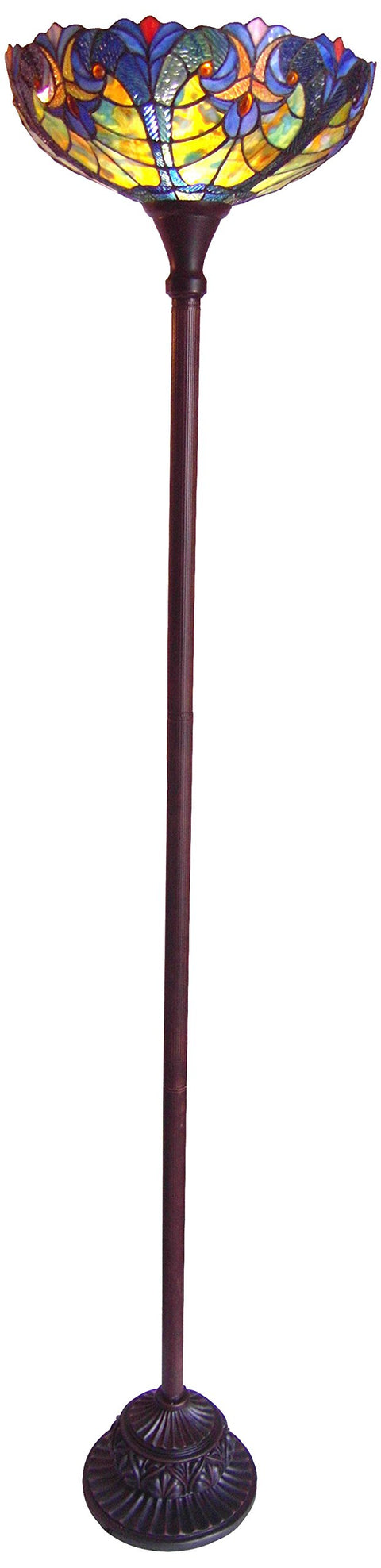 Chloe Lighting CH18780VT15-TF1 Tiffany Style Victorian Torchiere Floor Lamp with 15" Shade