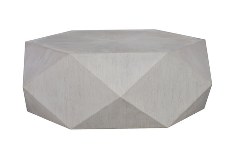 Acme Hanniel Contemporary Wood Hexagonal Coffee Table in Antique White