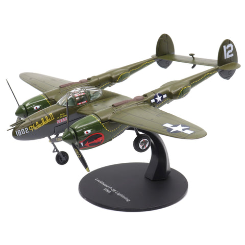 Motor city classics 1:72 Scale Military Diecast Collectible | USAAF Lockheed P-38J-10-LO Lightning Interceptor - 2nd Lt. Joseph E Ficklin | Militaria Diecast Model 27296-41