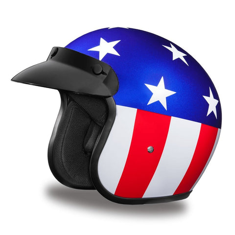 Daytona Helmets 3/4 Shell Open Face Motorcycle Helmet - DOT Approved, Lightweight & Comfortable, Vintage Design for Scooter, Cruiser & Street Bikes - Adjustable Fit, Enhanced Ventilation & Clear Visor