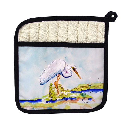 Betsy Drake PT176 Betsys Egret Pot Holder