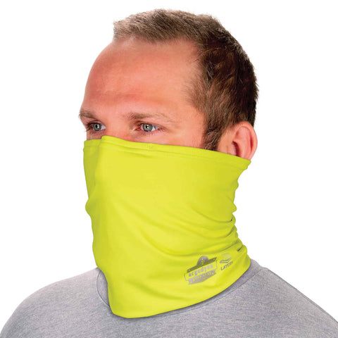 Ergodyne Chill Its 6489 Cooling Neck Gaiter or Face Covering, Two Layers, Adjustable Nose Clip for Secure Fit