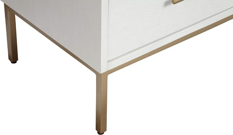 Madelyn 2-Drawer Mahogany and Veneer Nightstand, White