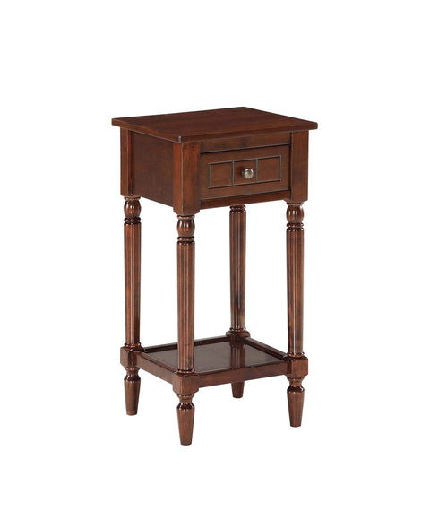 Convenience Concepts French Country Khloe 1 Drawer Accent End Table 14" - Traditional Farmhouse Side Table with Storage Drawer and Shelf for Living Room, Espresso