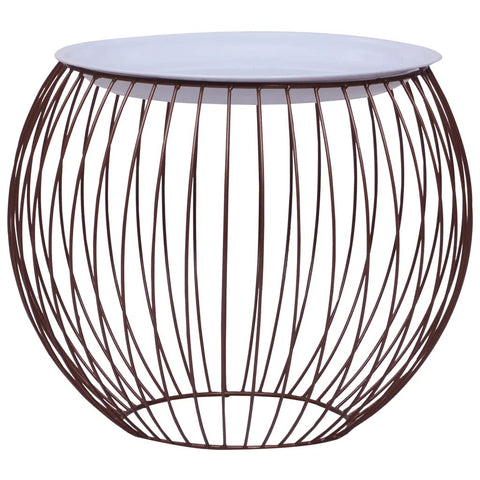vidaXL Scandinavian Style Coffee Table - Unique Basket Design, MDF Tabletop, Gold Metallic Frame with White Top, Converts into a Storage Basket