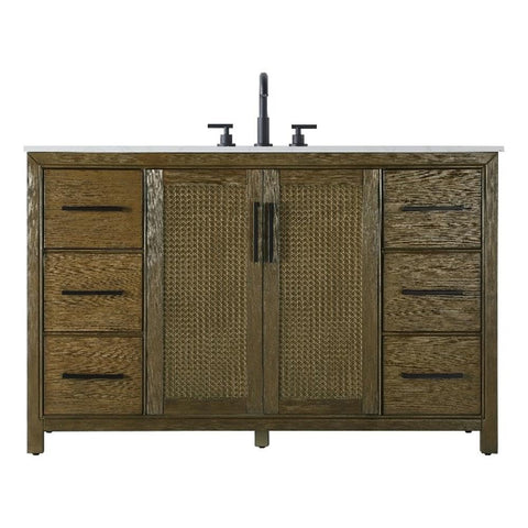 Elegant Kitchen and Bath 54" Single Bathroom Vanity in Hazel Oak