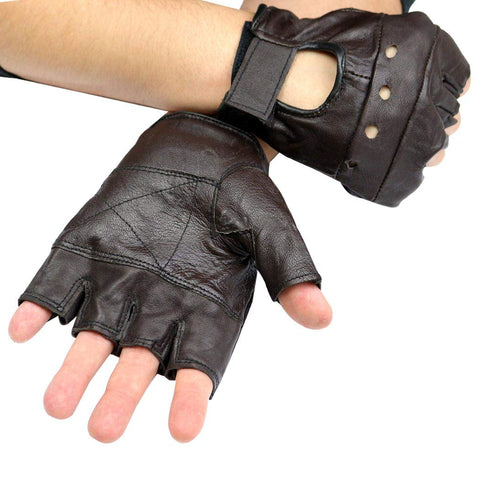 Perrini Brown Finger Less Gloves
