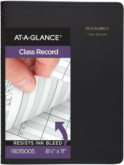 Undated Class Record Book 35 Students 9 to 10 Week Terms 40-Week Span Black Cover 10.88 x 8.25 Sheets