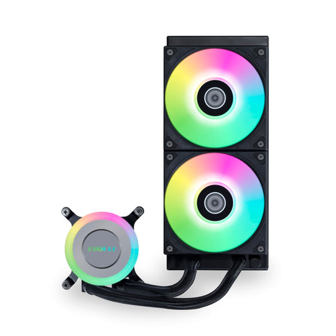 Lian Li GA II LITE 240mm AIO Liquid CPU Cooler | 2 x 120mm ARGB Hydraulic Fans, Daisy-Chain, High Airflow, All-in-One Water Cooling for Intel LGA1851/1700,AMD AM5/AM4 (GA2L24RB)