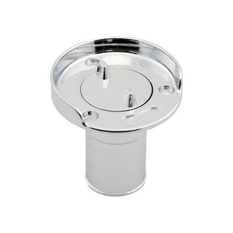 Whitecap Industries S-7021P Chrome Plated Zamac Gas Hose Deck Fill with Splash Guard - 3-1/8" Hose