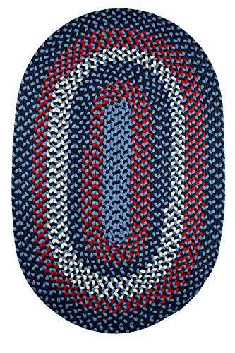 Rhody Rug Manhattan MA14 Evening Sky 3' x 5' Oval - Braided Area Rug, Home Decor, Floor Mat or Bedroom Rug - Easy Care, Ideal for High Traffic Areas in Hallway and Living Room - Made in USA