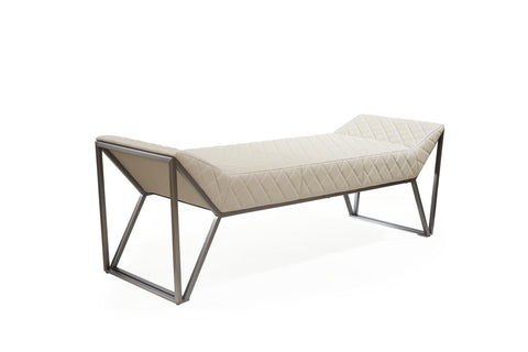 Whiteline Modern Living Mylo Bench, Light Grey