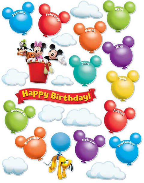 Eureka Disney Mickey Mouse Clubhouse Birthday Bulletin Board Set Classroom Decoration for Teachers, 24 pcs