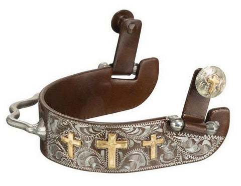 Kelly Silver Star 3 Cross w/Silver Bumper Spur - Antique Brown