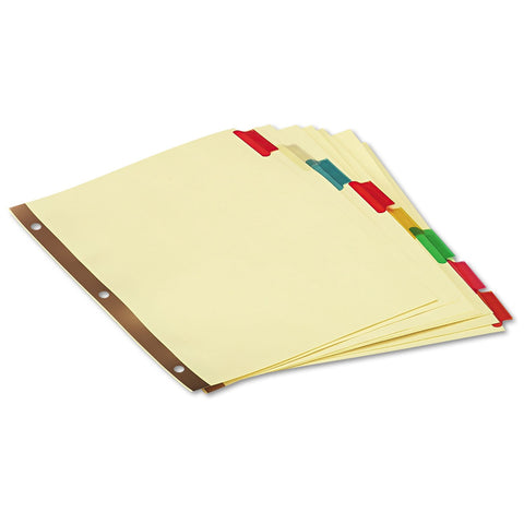 Universal 20890 Extended Insert Indexes, Assorted Color 8-Tab, Letter, Buff (Box of 24 Sets)