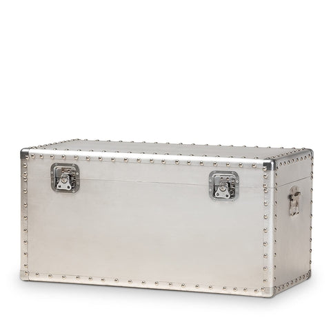 Baxton Studio Serge 13.98-inch High Storage Trunk, Silver