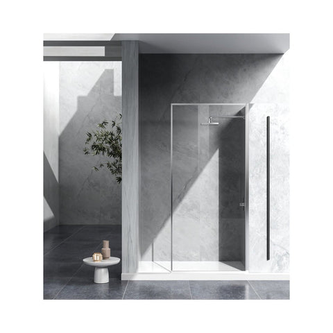 Elegant Kitchen and Bath Melbourne Fixed-Framed Aluminum Shower Door in Chrome