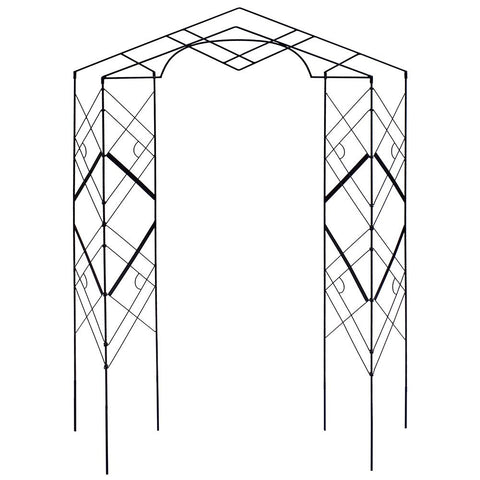 Achla Designs FT-46 Athena Plant Support, Wrought Iron Decorative Garden Arch Trellis, Black