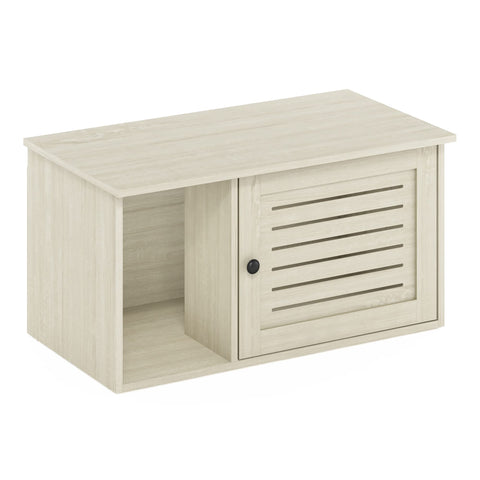 Furinno Peli Farmhouse Hidden Cat Litter Box with Divider White Wash