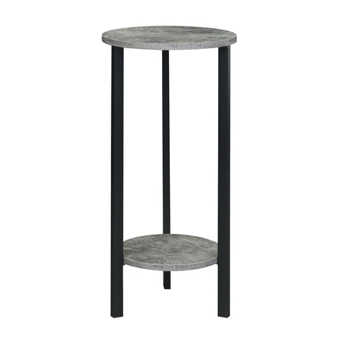 Convenience Concepts Graystone 2 Tier Tall Plant Stand 31" - Industrial Stand for Plants, Vases, and Antiques, Urban Modern Design for the Living Room, Hallway, Entryway, Cement/Black