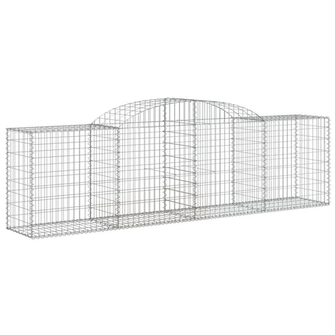 vidaXL Arched Gabion Baskets 3 pcs, Galvanized Iron Construction, Decorative Garden Barriers, Versatile Design for Outdoor Living Spaces - 118.1"x19.7"x31.5"/39.4", Silver