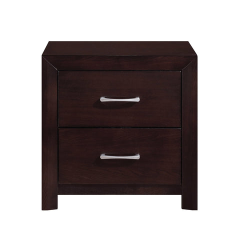 Jerrick 2-Drawer Espresso Nightstand (24.5 in. H x 23.5 in. W x 16.5 in. D)