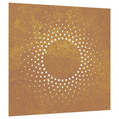 vidaXL Patio Wall Decoration - 21.7"x21.7" Corten Steel Sun Design - Weathering Steel, Easy Installation, Naturally ed Over Time, Exquisite Hollow Sun Pattern, Brown Color
