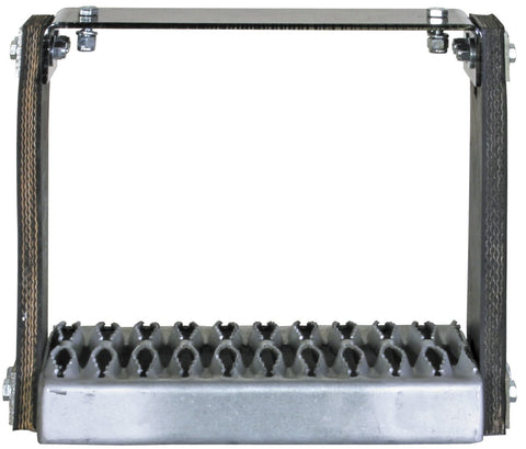 Buyers Products 5231112 Flexible Rubber Step with Galvanized Steel Diamond Deck Span Tread, 12x11 Inch Heavy Duty Impact Resistant Step, Includes Powder Coated Mounting Bracket & Zinc Hardware