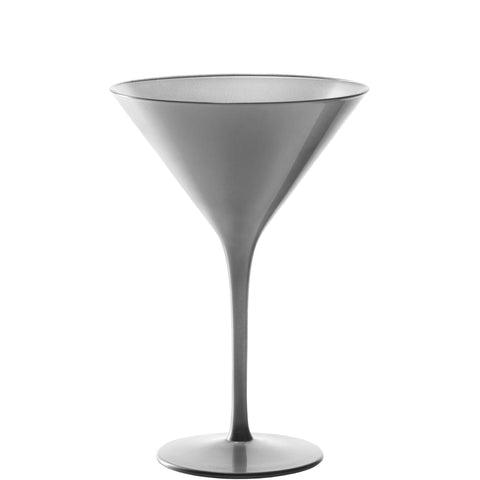 Stolzle Lausitz Olympia German Made Silver Martini Glass, Set of 2