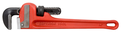 Superior Tool 02814 Heavy Duty Straight Cast-Iron Handled Pipe Wrench 2 Inch Jaw-Fourteen Inch Pipe Wrench with Two Inch Jaw