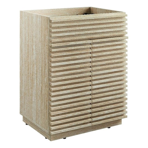 Modway Render Faux Travertine Slatted Bathroom Cabinet in Travertine