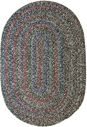 Rhody Rug Sophia SO85 Graphite Gray 2' x 3' Oval - Braided Area Rug, Home Decor, Floor Mat or Bedroom Rug - Easy Care, Ideal for High Traffic Areas in Hallway and Living Room - Made in USA