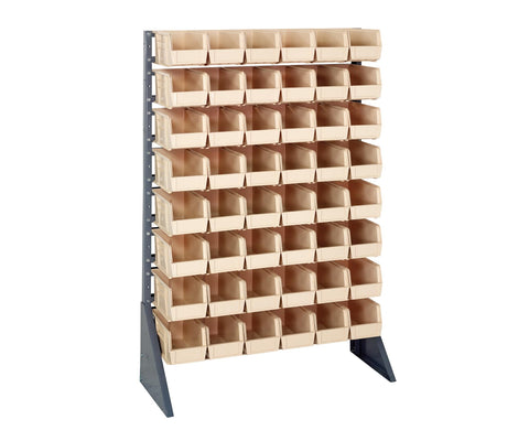 Quantum Storage Systems QRU-16S-230-48IV Single Sided Rail Systems Complete Package with Bins, 36" L x 15" W x 53" H, Ivory