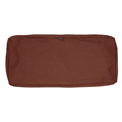 Classic Accessories Montlake Water-Resistant 54 x 18 x 3 Inch Outdoor Bench/Settee Cushion Slip Cover, Patio Furniture Swing Cushion Cover, Heather Henna Red, Patio Furniture Cushion Covers