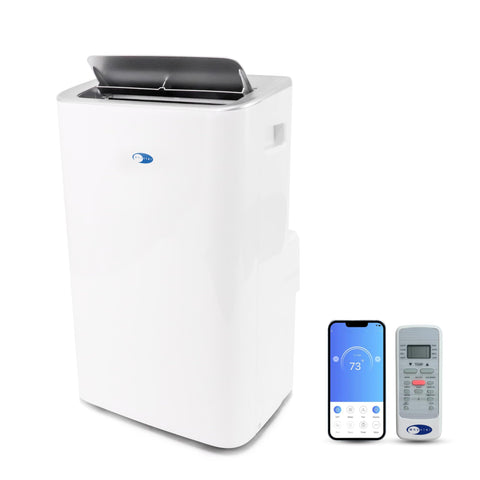 Whynter Portable Air Conditioner 13,500 BTU Portable Heater with Dehumidifier, Cooling Fan & Smart Wi-Fi for 500 Sq Ft Rooms, Includes AC Unit Window Kit, ARC-1050XPH (10,000 BTU SACC), White