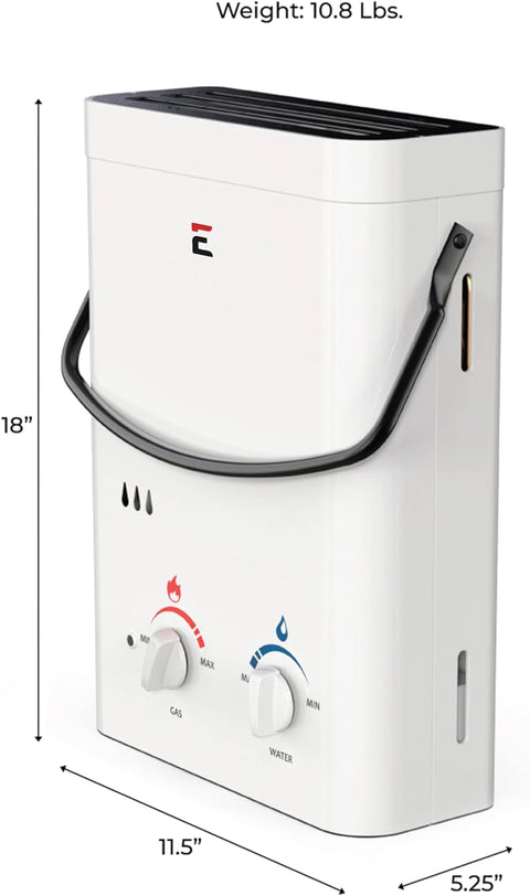 Eccotemp L5 Portable Outdoor Tankless Water Heater w/ EccoFlo Diaphragm 12V Pump and Strainer