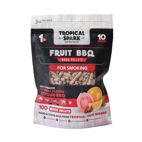Tropical Spark Wood Pellets | Perfect for BBQ, Smoking, Grilling, Bake, Roast, Braise | Premium 100% All-Natural | Fruit Wood | 1 lb. Bag