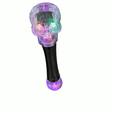 blinkee LED Flashing Spooky Cackling Skull Wand Multi-Color Halloween Toy with Interactive Laughter Sound