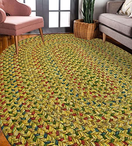 Rhody Rug Sophia SO55 Sand Natural 7' x 9' Oval - Braided Area Rug, Home Decor, Floor Mat or Bedroom Rug - Easy Care, Ideal for High Traffic Areas in Hallway and Living Room - Made in USA