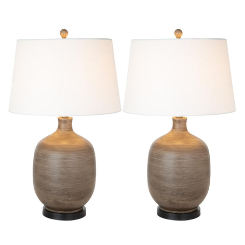 Sea Winds Trading Lux Lighting Stunning Brown Table Lamps (Set of 2) 3-Way Switch 3-Way Switch