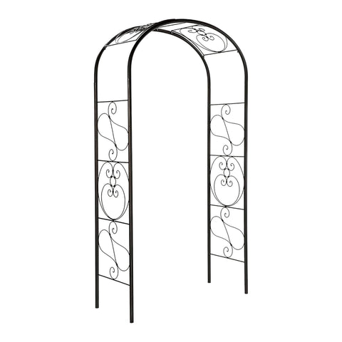 Oakestry Ferro Firenze Arbor Garden Arch Elegant Outdoor Trellis Entryway Decorative Landscape Structure Classic Yard Accent