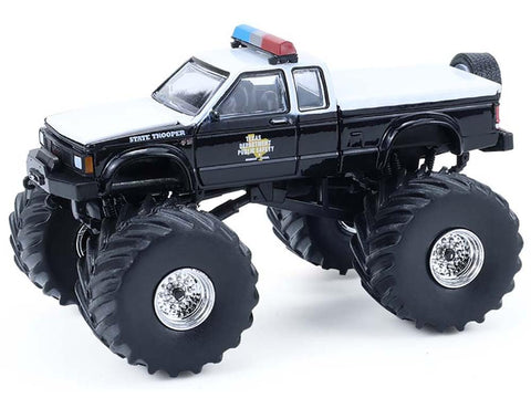 1990 S 15 Monster Truck Texas Department of Public Safety Black and White Kings of Crunch - Hot Pursuit Special Edition 1/64 Diecast Model Car by Greenlight 49170F