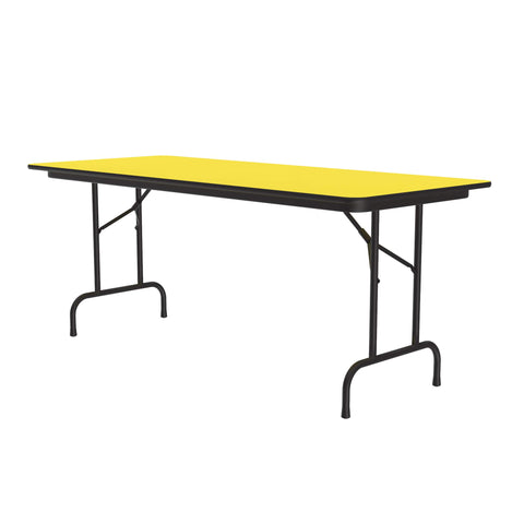 Correll 30"x72" Commercial Folding Table, Yellow HP Laminate Top, Heavy 3/4" Thick Core, USA Made, Portable, Strong Steel Apron (CF3072PX-38)