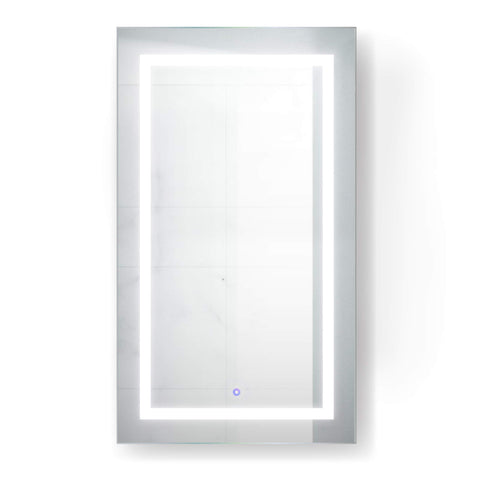 Krugg LED Medicine Cabinet 24 Inch X 42 Inch | Recessed or Surface Mount Mirror Cabinet w/Dimmer & Defogger + 3X Makeup Mirror Inside & Outlet + USB (Left Hinge 42" Tall)