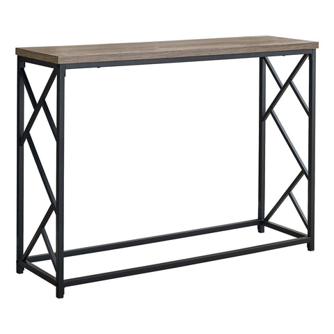 Monarch Specialties I 3533 Accent Table, Console, Entryway, Narrow, Sofa, Living Room, Bedroom, Metal, Laminate, Brown, Black, Contemporary, Modern