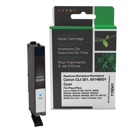 Clover Remanufactured Ink Cartridge Replacement for Canon CLI-251 (6514B001) | Cyan